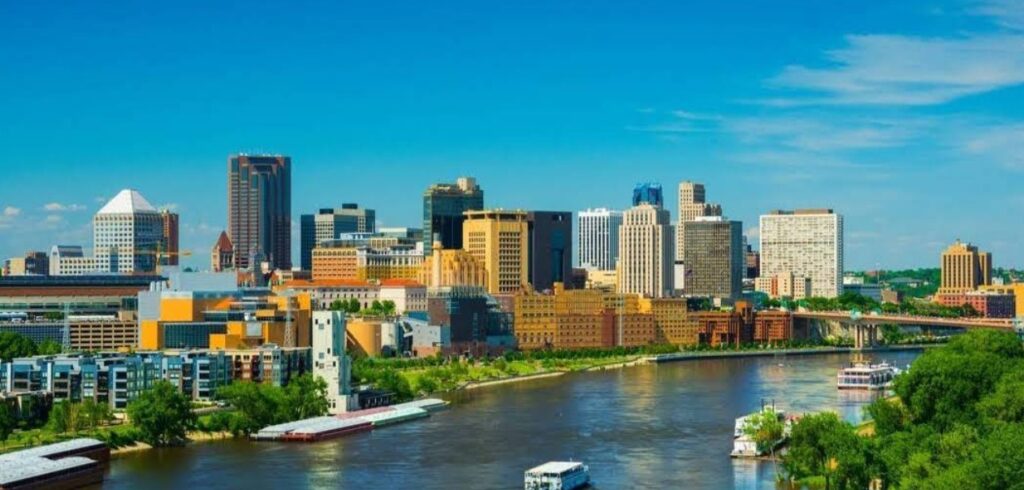 Downtown St Paul MN from the river